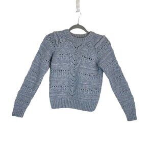 Christina Lehr Baby Alpaca Wool Blend Crew Neck Knitted Sweater Blue Size 1